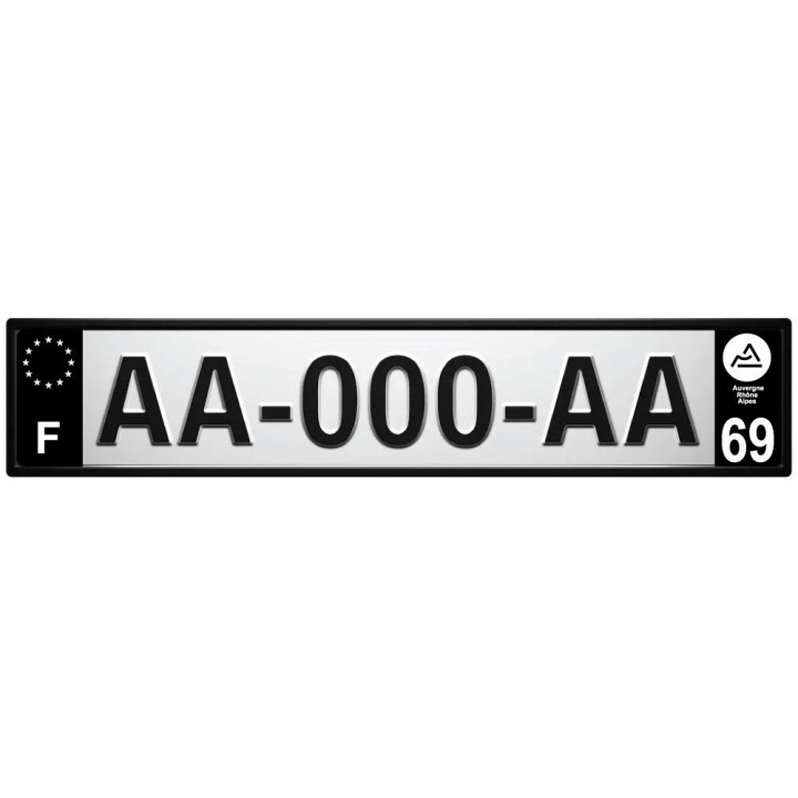 69 Rhône nouveau logo Noir autocollant plaque immatriculation auto ville sticker Lot de 4 Stickers