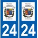 24 Terrasson-Lavilledieu logo autocollant plaque stickers département