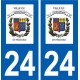 24 Terrasson-Lavilledieu logo autocollant plaque stickers département