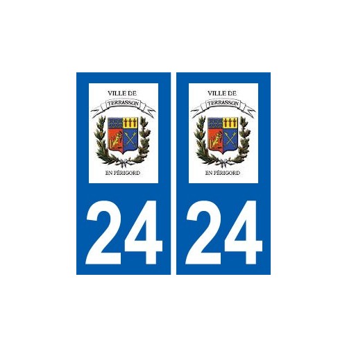 24 Terrasson-Lavilledieu logo autocollant plaque stickers département