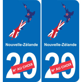 nouvelle-zélande carte drapeau autocollant sticker plaque immatriculation auto voiture département