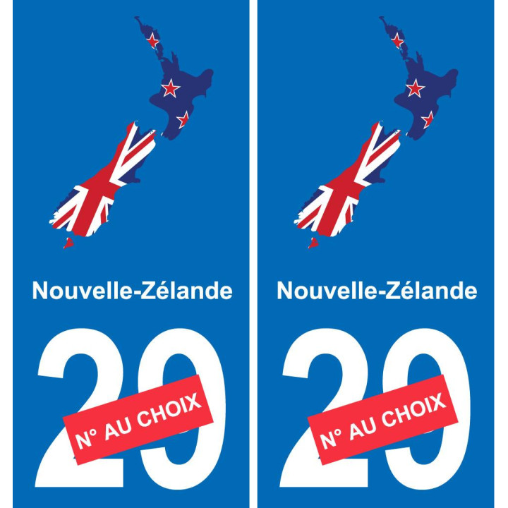 Nueva Zelanda mapa de la bandera de la etiqueta engomada de la etiqueta engomada de la placa de matriculación