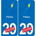 Palau map flag sticker sticker plaque immatriculation