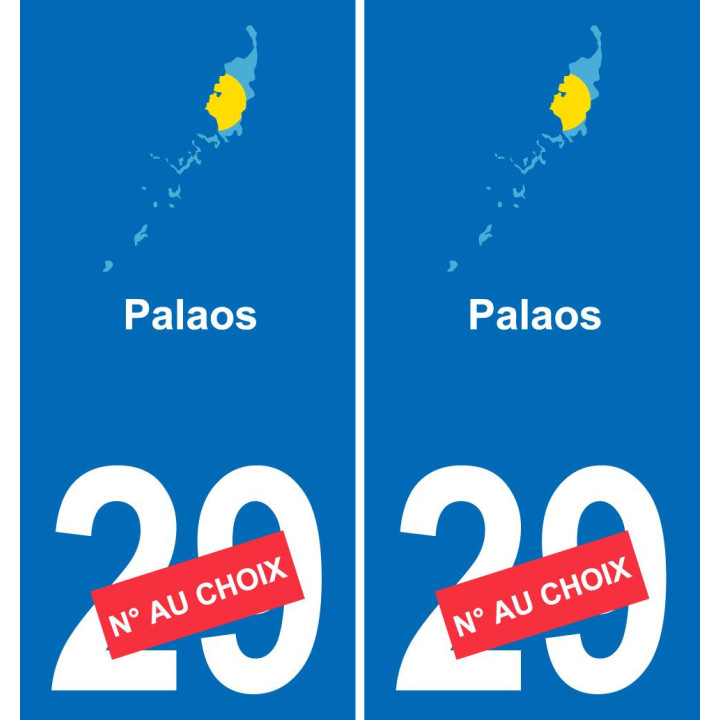 Palau mapa de la bandera de la etiqueta engomada de la etiqueta engomada de la placa de matriculación