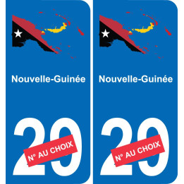 papouasie-nouvelle-guinée carte drapeau autocollant sticker plaque immatriculation auto voiture département