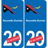 Papúa Nueva Guinea mapa de la bandera de la etiqueta engomada de la etiqueta engomada de la placa de matriculación