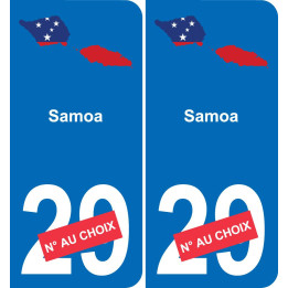 samoa carte drapeau autocollant sticker plaque immatriculation auto voiture département