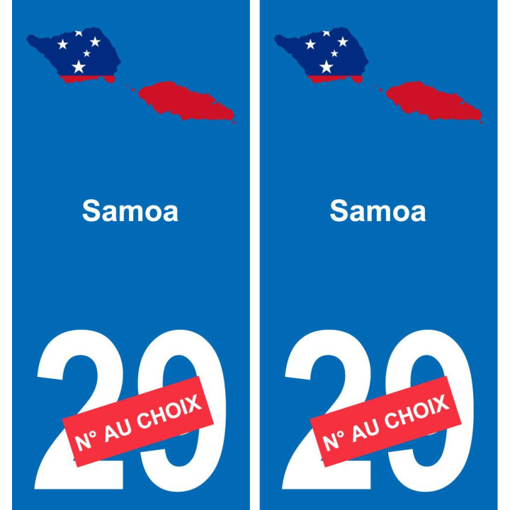 samoa mapa de la bandera de la etiqueta engomada de la etiqueta engomada de la placa de matriculación