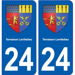 24 Terrasson-Lavilledieu blason autocollant plaque stickers département