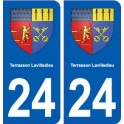 24 Terrasson-Lavilledieu blason autocollant plaque stickers département