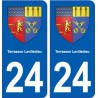 24 Terrasson-Lavilledieu blason autocollant plaque stickers département