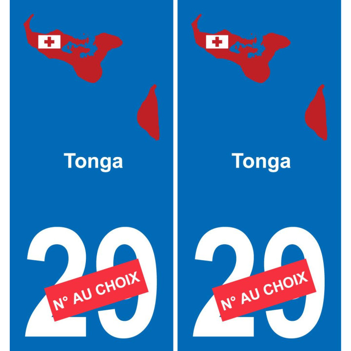 tonga carte drapeau autocollant sticker plaque immatriculation auto voiture département