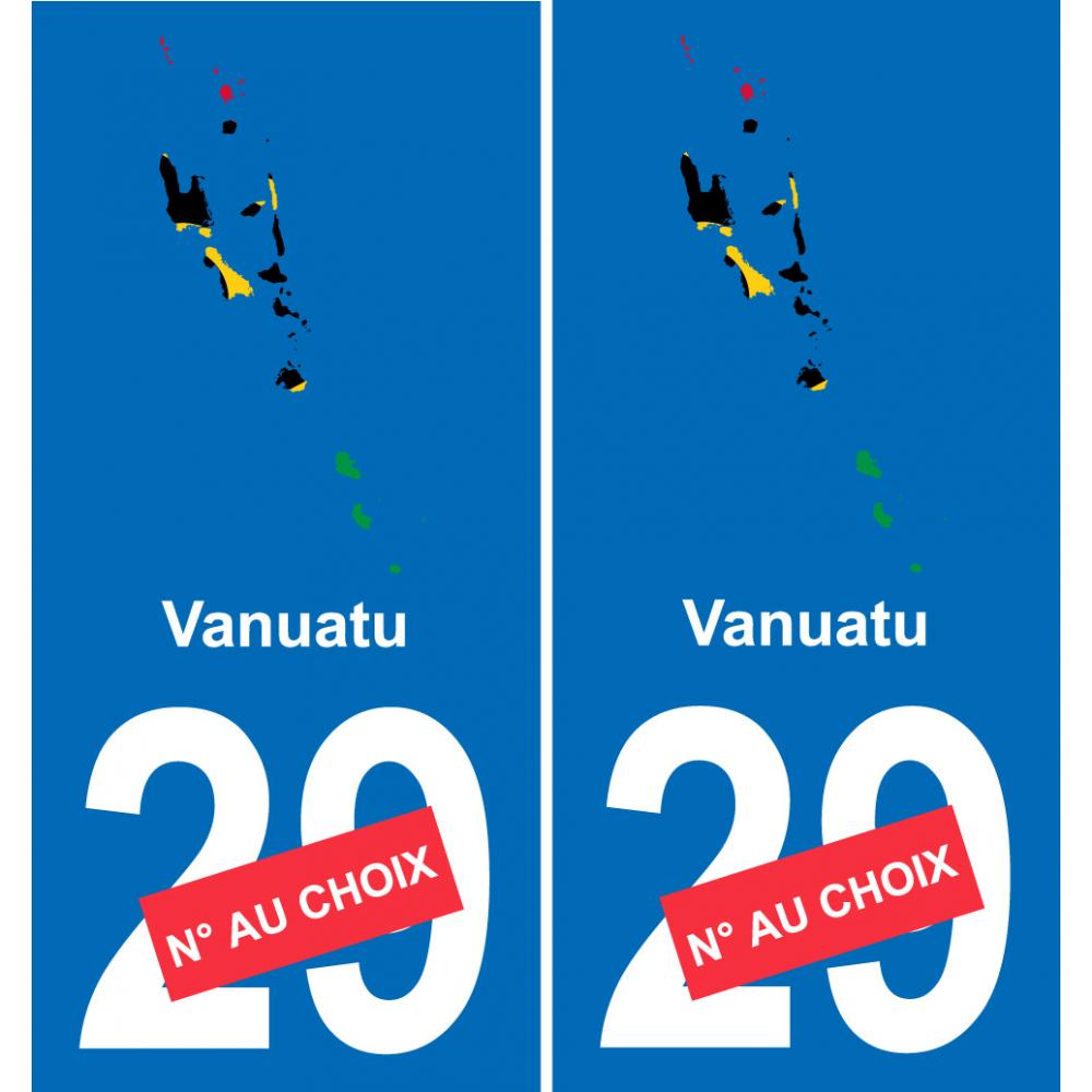 Vanuatu mapa de la bandera de la etiqueta engomada de la etiqueta engomada de la placa de matriculación