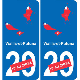 Wallis y Futuna mapa de la bandera de la etiqueta engomada de la etiqueta engomada de la placa de matriculación