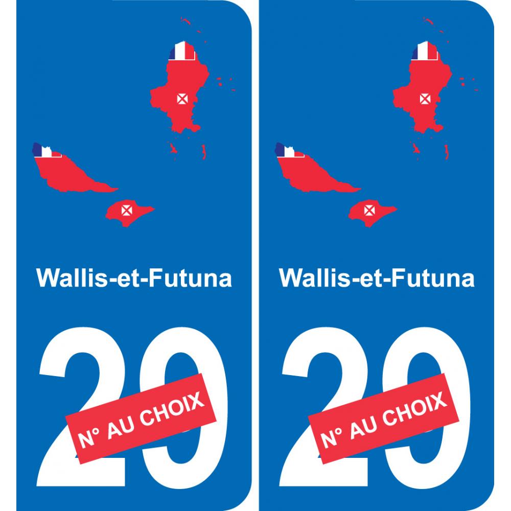 wallis-et-futuna carte drapeau autocollant sticker plaque immatriculation auto voiture département