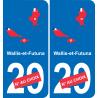 wallis-et-futuna carte drapeau autocollant sticker plaque immatriculation auto voiture département
