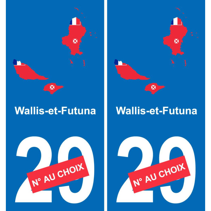Wallis y Futuna mapa de la bandera de la etiqueta engomada de la etiqueta engomada de la placa de matriculación