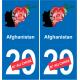 Afghanistan carte drapeau autocollant sticker plaque immatriculation auto voiture département