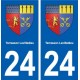 24 Terrasson-Lavilledieu blason autocollant plaque stickers département