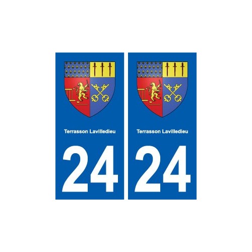 24 Terrasson-Lavilledieu blason autocollant plaque stickers département