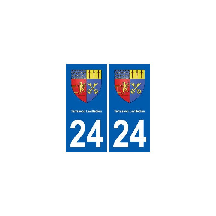 24 Terrasson-Lavilledieu blason autocollant plaque stickers département