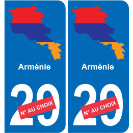 Arménie carte drapeau autocollant sticker plaque immatriculation auto voiture département