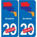 Armenia map flag sticker sticker plaque immatriculation