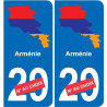 Armenien karte fahne aufkleber sticker plakette ez