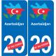 Azerbaigian mappa bandiera adesivo adesivo targa di immatricolazione