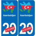 Azerbaijan map flag sticker sticker plaque immatriculation