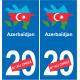 Azerbaigian mappa bandiera adesivo adesivo targa di immatricolazione