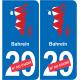 Bahreïn carte drapeau autocollant sticker plaque immatriculation auto voiture département