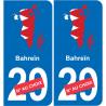 Bahrein mappa bandiera adesivo adesivo targa di immatricolazione