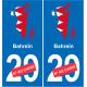 Bahreïn carte drapeau autocollant sticker plaque immatriculation auto voiture département