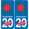 Bangladesh map flag sticker sticker plaque immatriculation