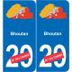 Bhutan mappa bandiera adesivo adesivo targa di immatricolazione