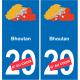 Bhutan map flag sticker sticker plaque immatriculation