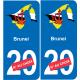 Brunei karte fahne aufkleber sticker plakette ez
