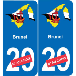 Brunei karte fahne aufkleber sticker plakette ez