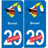 Brunei map flag sticker sticker plaque immatriculation