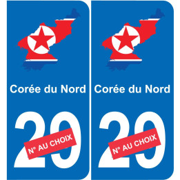 North Korea map flag sticker sticker plaque immatriculation