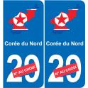 North Korea map flag sticker sticker plaque immatriculation
