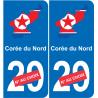 Corée du Nord carte drapeau autocollant sticker plaque immatriculation auto voiture département
