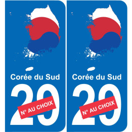 Corée du Sud carte drapeau autocollant sticker plaque immatriculation auto voiture département