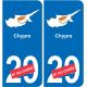 chypre carte drapeau autocollant sticker plaque immatriculation auto voiture département