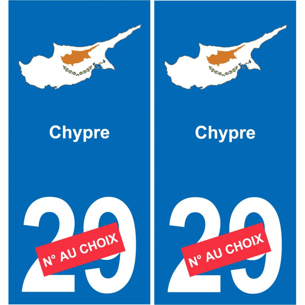 chypre carte drapeau autocollant sticker plaque immatriculation auto voiture département