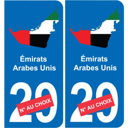 Emiratos Árabes Unidos mapa de la bandera de la etiqueta engomada de la etiqueta engomada de la placa de matriculación