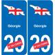 Georgia karte fahne aufkleber sticker plakette ez