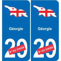 Georgie mapa de la bandera de la etiqueta engomada de la etiqueta engomada de la placa de matriculación