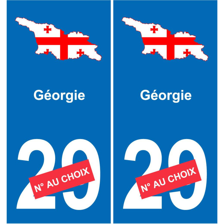 Georgie mapa de la bandera de la etiqueta engomada de la etiqueta engomada de la placa de matriculación